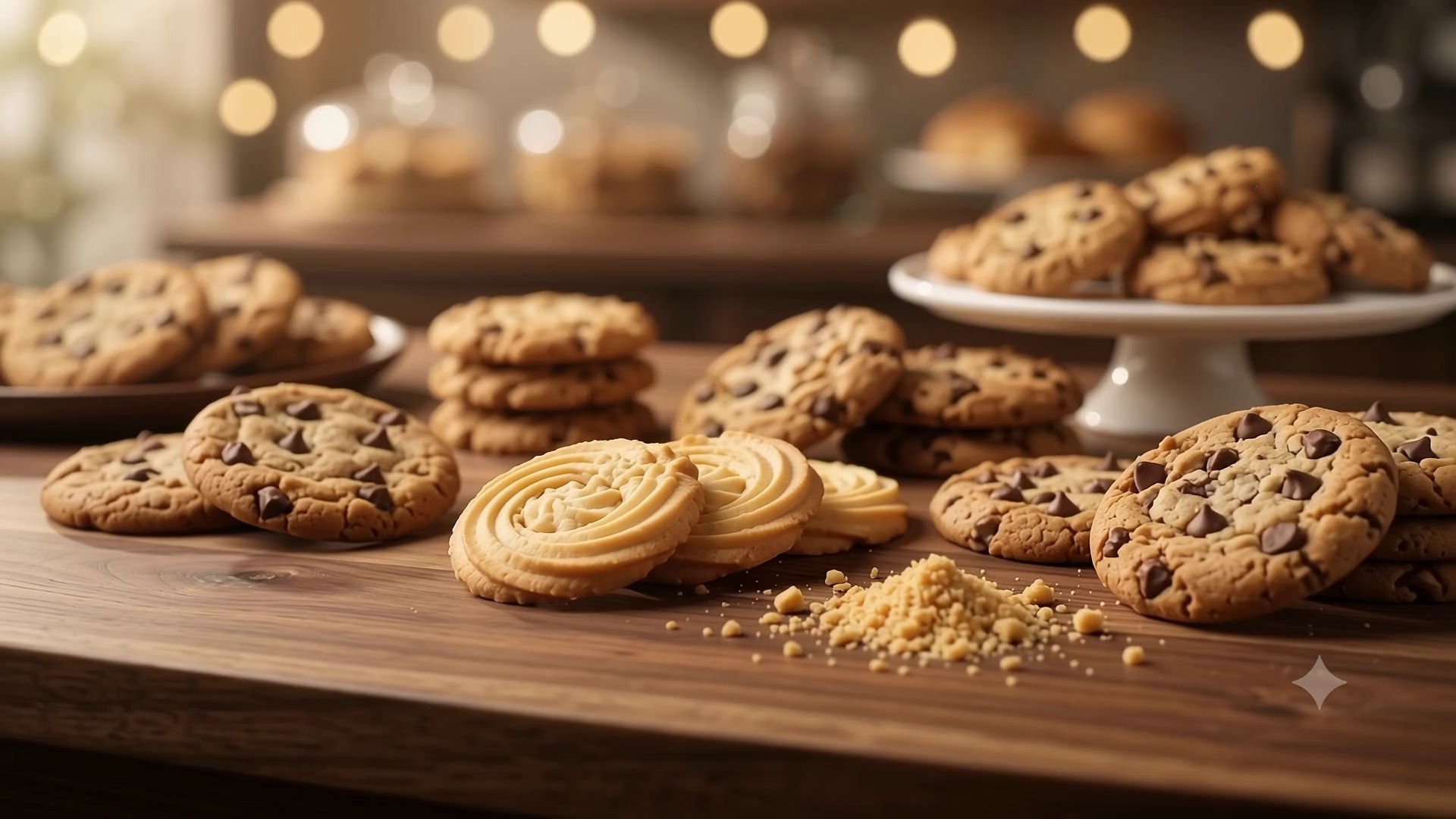 Freshly baked cookies on the counter at House Of Bakery, Jaipur